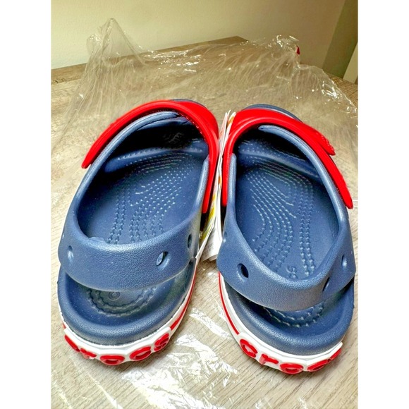 Toddler C12 Crocband Cruiser Sandal Unisex Kids Navy/Varsity Red Ajustable NWT - Picture 4 of 5